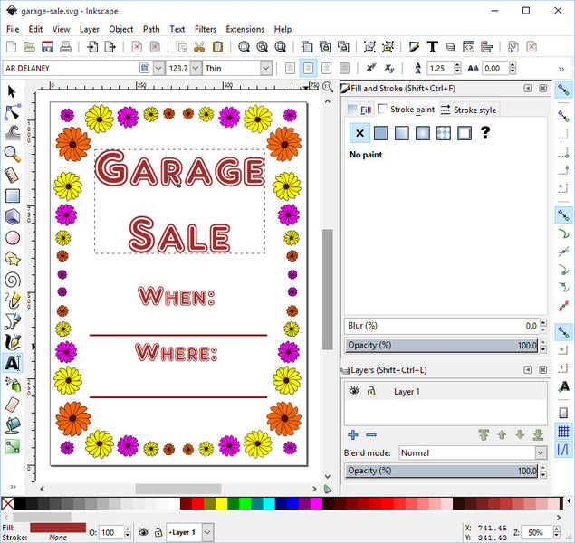 Garage Sale Sign on Full Sheet Labels