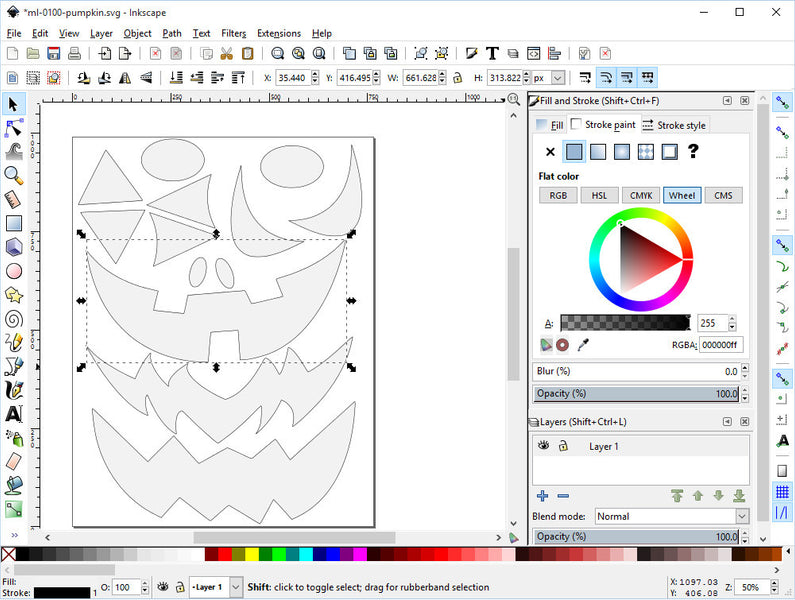 Full Sheet Labels- Jack O Lantern Template