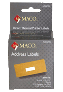 MACO M86200 Direct Thermal Labels, 3-1/2" X 1-1/8"