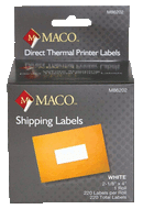 MACO M86202 Direct Thermal Labels, 4" X 2-1/8