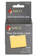 MACO M86205 Direct Thermal Printer Labels, 9/16" X 3-7/16"