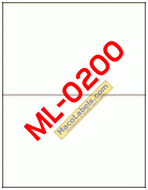 ML-0200 Half Sheet Label, two 8-1/2" X 5-1/2" Labels per Sheet, aka ML0200