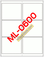 MACO ML-0600 White 3-1/3" X 4" Shipping Labels 6 Per Sheet