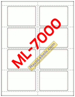 ML-7000 White 2-1/3" X 3-3/8" Name Badge Labels, 8 Labels Per Sheet