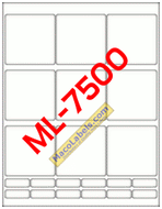 ML-7500 3-1/2" Square Diskette Labels, 9 Labels Per Sheet