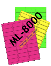 MACO ML-8000 Assorted Glo Color Labels, 2-5/8