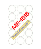 MACO MR-1616 White 1" Diameter Circle Labels 18 Boxes Per Case