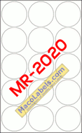 MACO MR-2020 White 1-1/4" Diameter Circle Labels