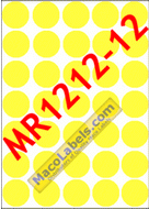 MACO MR1212-12 Yellow Glow 3/4" Diameter Color Coding Labels aka MR121212