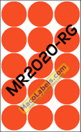 MACO MR2020-RG Red Glo 1-1/4" Circle Color Coding Labels