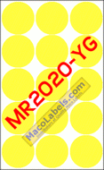 MACO MR2020-YG Yellow Glow 1-1/4" Circle Labels