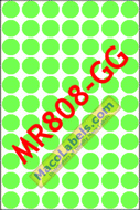 MACO MR808-GG Green Glo 1/2" Diameter Circle Labels, 800 Labels Per Box