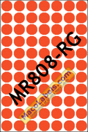 MACO MR808-RG Red Glo 1/2" Diameter Circle Labels, 800 Labels Per Pack