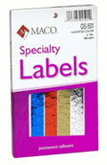 MACO OS-501 Assorted Color Foil Star Labels, 1/2