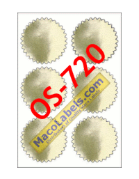 MACO OS-720 Gold Notarial Labels, 2