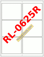 MACO RL-0625R Removable Shipping Labels 4" X 3-1/3" Recycled Paper