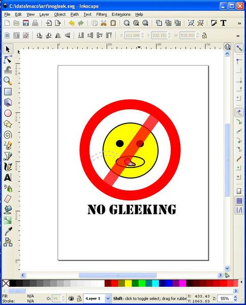 Full Sheet Label No Gleeking Sign