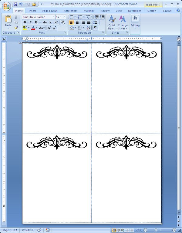 ML0400 Shipping Label Flourishes Macolabels