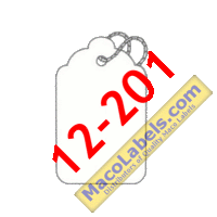 MACO 12-201 Strung White Merchandise Tag 1-11/16
