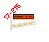 MACO 17-215 Poly Envelope, "PACKING LIST ENCLOSED" With Window