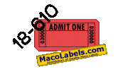 MACO 18-610 Red "Admit One" Tickets