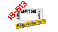 MACO 18-613 White "Admit One" Tickets