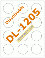 MACO DL-1205 Dissolving Labels 2" Dia Circles