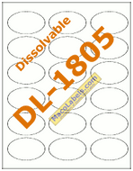 MACO DL-1805 Dissolving labels, 2-1/2" X 1-1/2" Oval Labels