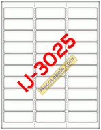 MACO IJ-3025 Inkjet Labels, 2-5/8" X 1", 30 Labels Per Sheet