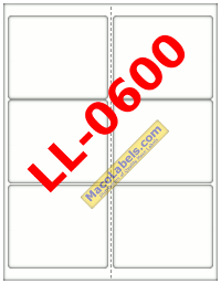 MACO LL-0600 Shipping Labels, 6 Labels Per Page, 4