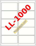 MACO LL-1000 White Address Label, 4" X 2", 10 Labels Per Sheet