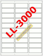 MACO LL-3000 White Address Labels, 30 Per Sheet, 2-5/8" X 1"