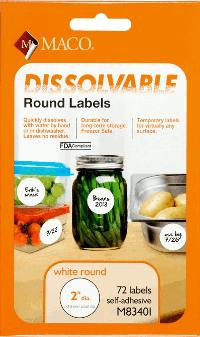 MACO M83401 Dissolvable Circle Labels, 2