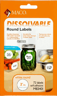 MACO M83401 Dissolvable Circle Labels, 2" Dia