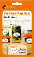 MACO M83402 Dissolvable Oval Labels 1-3/4