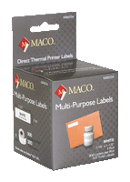 MACO M86204 Direct Thermal Labels, 1-1/2