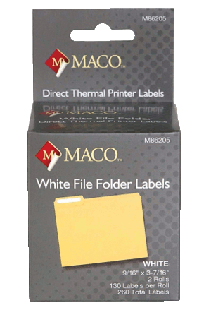MACO M86205 Direct Thermal Printer Labels, 9/16