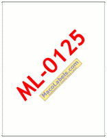 ML-0125 Full Sheet label, aka ML0125, 8-1/2