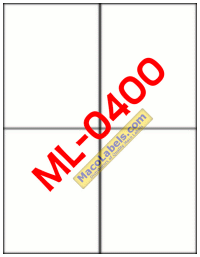 ML-0400, Three Boxes, White Quarter Sheet Labels, 4-1/4