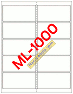 MACO ML-1000 White 4" X 2" Address Labels 10 Per Sheet, equivalent to Avery 5163