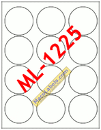 MACO ML-1225 White 2-1/2" Circle Labels 12 Per Sheet