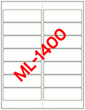 ML-1400 -- 14 Labels Per Sheet -- 1-1/3" x 4" -- White Address Labels