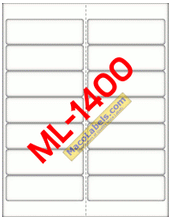 MACO ML-1400 White 1-1/3" X 4" Address Labels 14 Labels Per Sheet