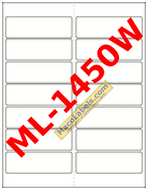 White 1-1/2" X 4" Weather Resistant Address Labels 14 Labels Per Sheet