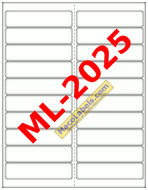 MACO ML-2025 White 4" X 1" Address Labels, 20 Labels Per Sheet, 25 Sheet Pack