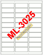 ML-3025 Permanent White Address Labels 2-5/8" X 1", 30 Labels Per Sheet 25 Sheet Pack