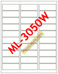ML-3050W White Weather Resistant Address Labels 2-5/8
