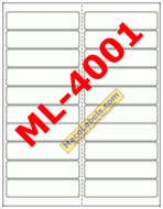MACO ML-4001 Matte Clear Address Labels 4" X 1" , 20 Labels per Sheet