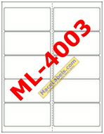 MACO ML-4003 Matte Clear 4-1/4" X 2" Labels 10 Labels Per Sheet