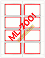 ML-7001 Name Badge Labels 2-1/3" X 3-3/8" With Red Border